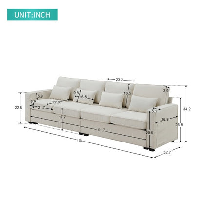 Lumière 104" Luxe Linen Sofa