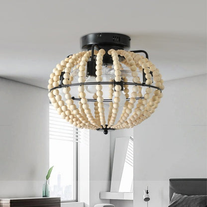 Beaded Fan Lamp Wooden Beaded Chandelier Oak White Unavailable Platforms- Temu