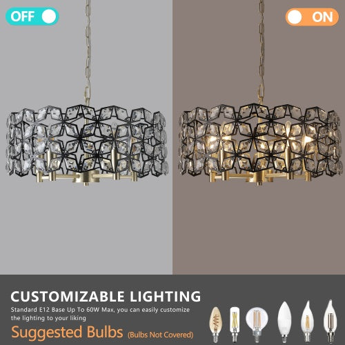 Modern Crystal Chandelier, Suitable For Living Room Round Crystal Lamp Luxury Home Decoration Lamps-Unusable Platform - Temu