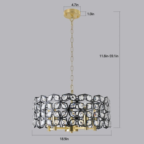 Modern Crystal Chandelier, Suitable For Living Room Round Crystal Lamp Luxury Home Decoration Lamps-Unusable Platform - Temu