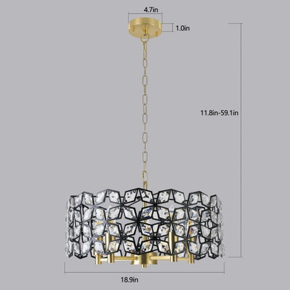 Modern Crystal Chandelier, Suitable For Living Room Round Crystal Lamp Luxury Home Decoration Lamps-Unusable Platform - Temu