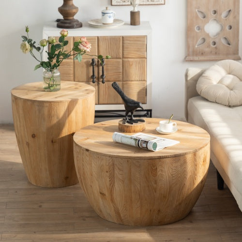 The Heritage Barrel Coffee Table Set